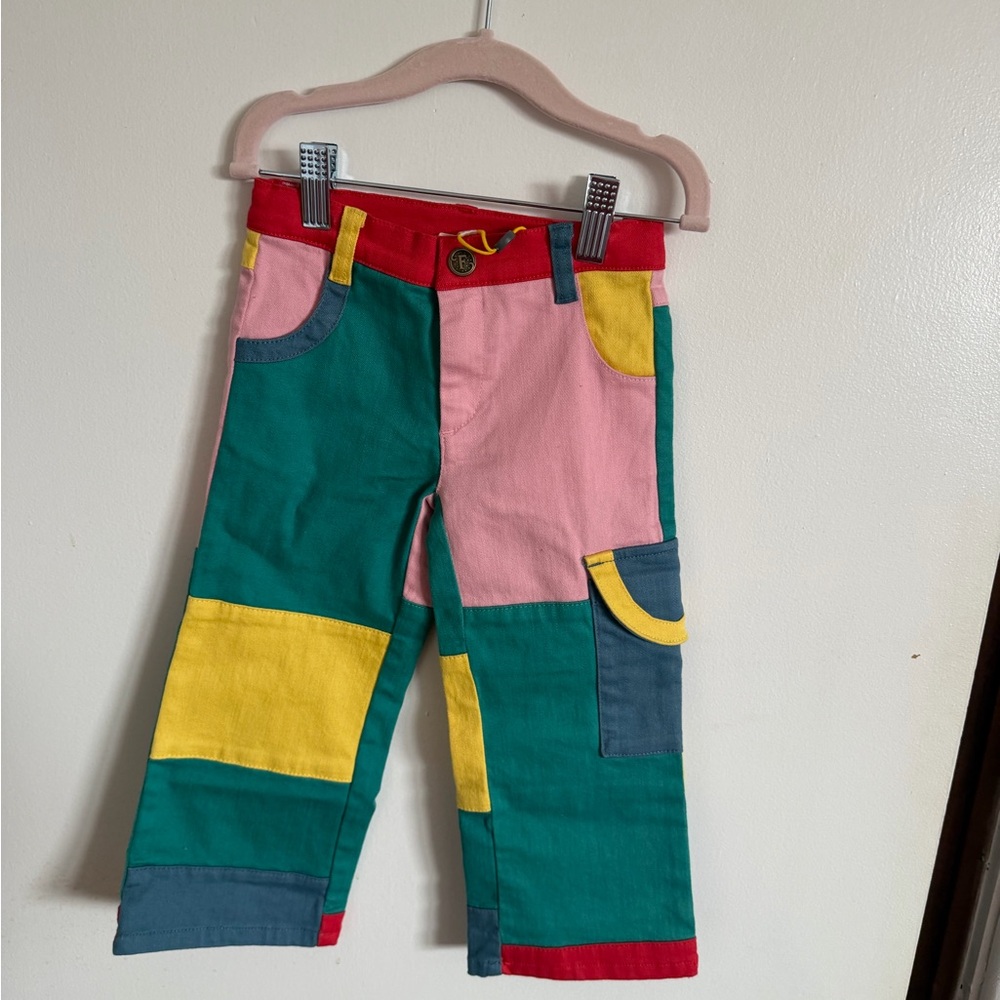 Vibrant Patchwork Kids Jeans
